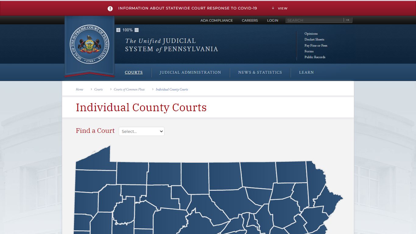 Courts of Common Pleas | Courts - Judiciary of Pennsylvania